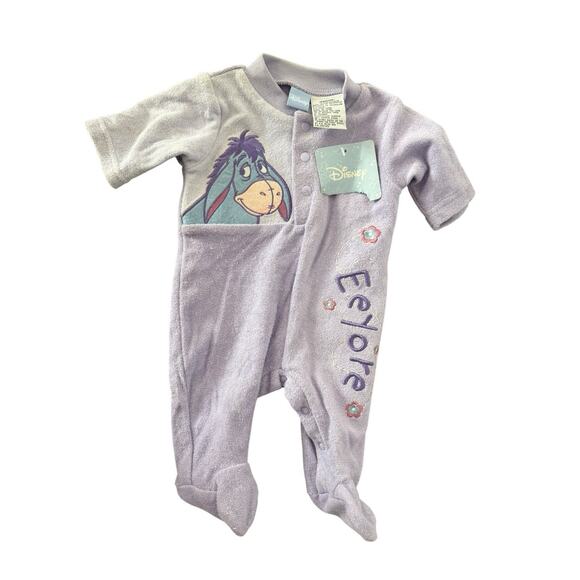 Disney Baby Winnie The Pooh Eeyore Sleeper Vintage preemie Months Ears new - Picture 1 of 1